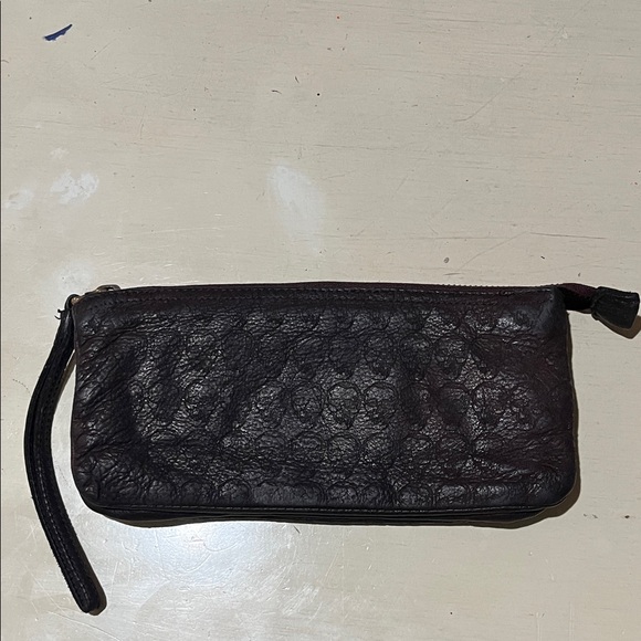 Zadig & Voltaire Deep Purple Leather Wristlet Clutch - Picture 3 of 9